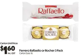 Campbells Wholesale Ferrero Raffaello or Rocher offer