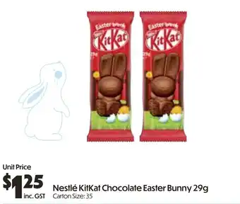 Campbells Wholesale Nestlé KitKat Chocolate Easter Bunny offer