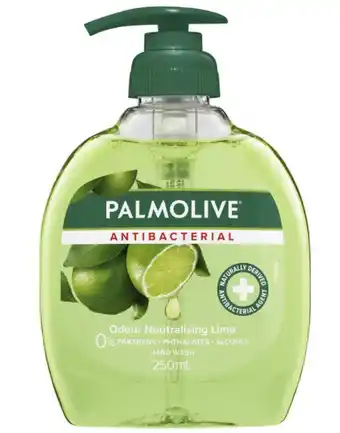 My Chemist Palmolive antibacterial odour neutralising liquid hand wash lime pump 250ml offer