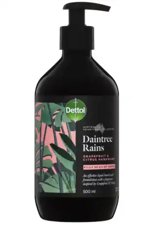 Dettol australian heartland collection daintree rains grapefruit & citrus hand wash 500ml