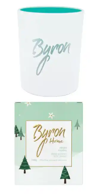 Byron home triple scented soy xmas candle fresh & floral 240g
