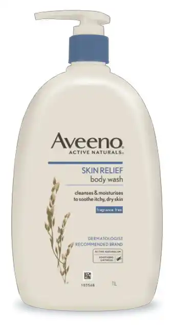 My Chemist Aveeno skin relief moisturising body wash fragrance free 1 litre offer