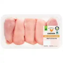 Woolworths Australian Fresh RSPCA Approved Chicken Breast Fillets Bulk Tray – From the Meat Dept offer