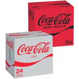 Woolworths Coca-Cola Classic, Zero Sugar or Diet Soft Drink Varieties 24 x 375ml offer