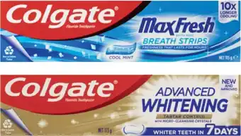 Coles Colgate Advanced Whitening & Tartar or Max Fresh Toothpaste 115g offer