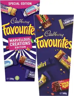 Coles Cadbury Favourites 336g-340g offer