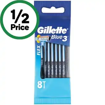 Woolworths Gillette Blue 3 Disposable Razor Pk 8 offer