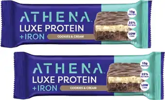 Coles Athena Luxe Protein + Iron Bar 55g offer