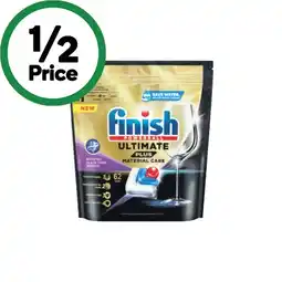 Woolworths Finish Ultimate Plus Material Care Dishwasher Tablets Pk 62 offer