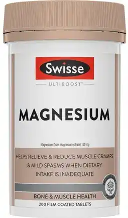 Coles Swisse Ultiboost Magnesium Tablets 200 Pack^ offer