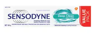 My Chemist Sensodyne toothpaste deep clean 160g exclusive size offer