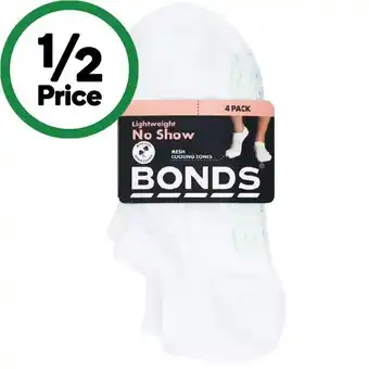 Woolworths Bonds Ladies’ Lightweight No Show Socks Pk 4 offer