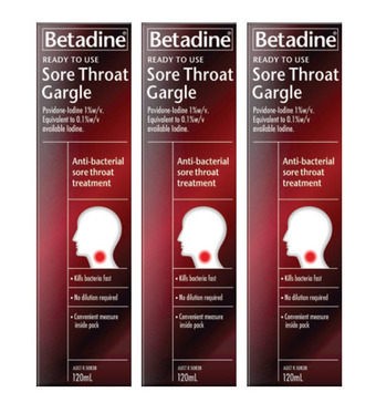 My Chemist Betadine ready to use sore throat gargle 120ml offer