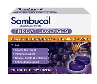 Sambucol throat lozenges 20 pack