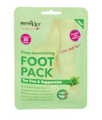 My Chemist Derma v10 moisturising foot mask tea tree & peppermint offer