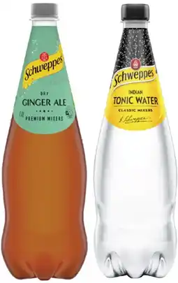 Coles Schweppes Mixers, Soft Drinks or Mineral Water 1.1 Litre offer