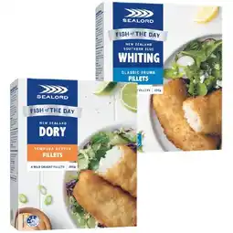 Woolworths Sealord Dory or Whiting Fish 300-320g or Whiting or Hoki Fish Bites 400g – From the Freezer offer