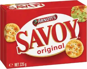 Coles Arnott's Savoy Crackers 225g offer