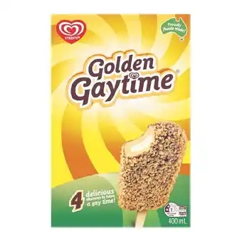 Woolworths Streets Golden Gaytime Ice Cream 400ml Pk 4 offer