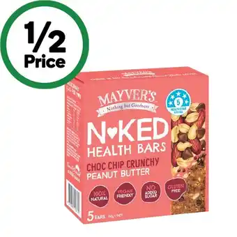 Woolworths Mayver’s Health Bars 150g Pk 5 offer