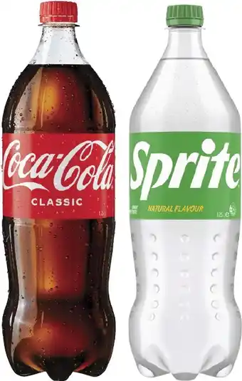 Coles Coca-Cola, Fanta or Sprite Soft Drink 1.25 Litre offer