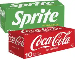 Coles Coca-Cola, Fanta or Sprite Soft Drink 10x375mL offer