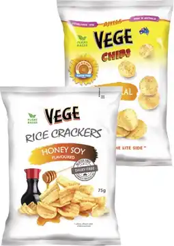 Coles Vege Chips 100g or Rice Crackers 75g offer