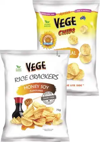 Coles Vege Chips 100g or Rice Crackers 75g offer