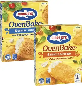 Coles Birds Eye Oven Bake Fish Fillets 425g offer