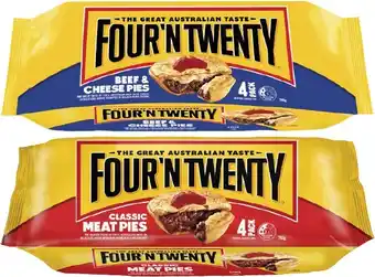 Coles Four'N Twenty Traditional Meat Pies 700g offer