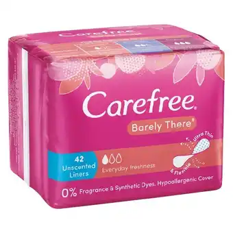 Woolworths Carefree Barely There Liners Pk 42 offer