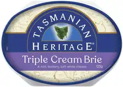 Coles Tasmanian Heritage Triple Cream Brie 125g offer