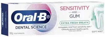 Coles Oral B Sensitivity & Gum Extra Fresh Breath Toothpaste 90g offer