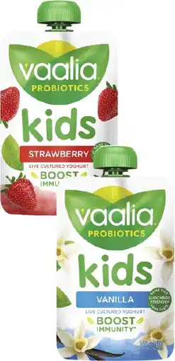 Coles Vaalia Kids Probiotics Yoghurt Pouch 140g offer