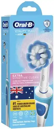 Coles Oral B Vitality Eco Box Electric Toothbrush Extra Sensitive 1 Pack offer