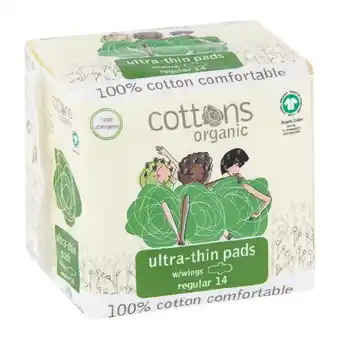 Woolworths Cottons Organic Ultra Thin Pads Pk 12-14 offer