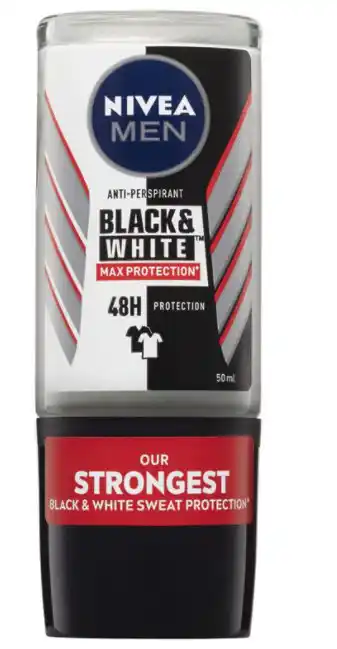 My Chemist Nivea deodorant roll on men black and white max protection 50ml offer