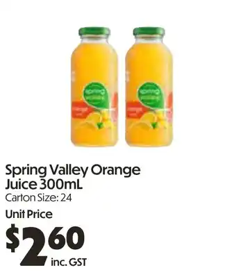 Campbells Wholesale Spring Valley Orange Juice offer