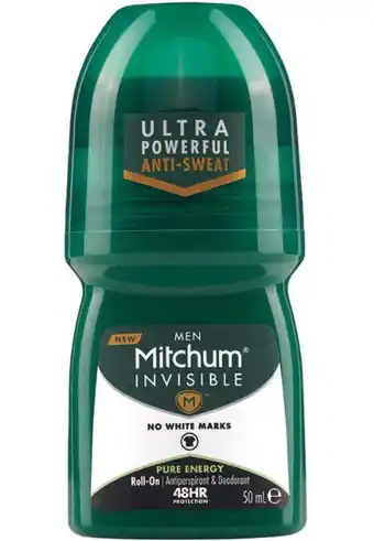 My Chemist Mitchum for men antiperspirant deodorant roll on pure energy 50ml offer