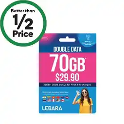 Woolworths Lebara $29.90 Starter Pack offer