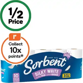 Woolworths Sorbent Toilet Tissues Pk 10 offer