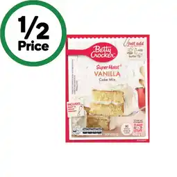 Woolworths Betty Crocker Cake or Cupcakes Baking Mixes 370-450g – Excludes Gluten Free offer