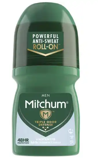 My Chemist Mitchum for men anti-perspirant deodorant unscented roll on 50ml offer