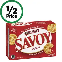 Woolworths Arnott’s Savoy Crackers 225g offer