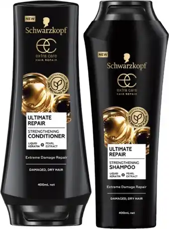 Coles Schwarzkopf Extra Care Shampoo or Conditoner 400mL offer