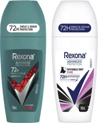 Coles Rexona Advanced Protection Antiperspirant Roll On 50mL offer