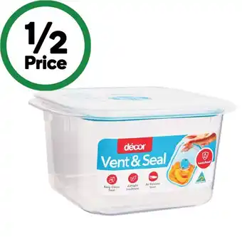 Woolworths Decor Vent & Seal Container Square Teal 1 Litre offer