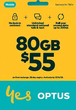 Coles Optus $55 Prepaid SIM Starter Kit offer