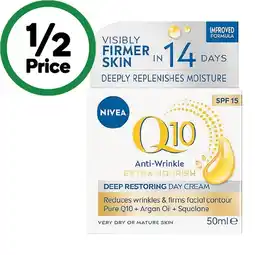 Woolworths Nivea Q10 Anti-Wrinkle Deep Restoring Day Cream SPF15 50ml‡ offer