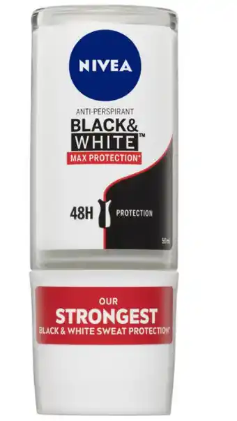 Nivea deodorant roll on women black and white max protection 50ml